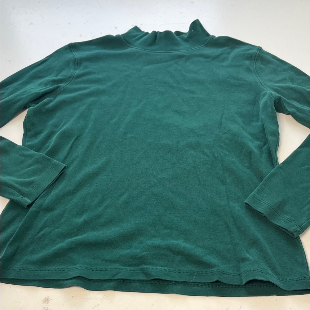 St John’s Bay Large Green Long Sleeve Turtle Neck Basic T Shirt